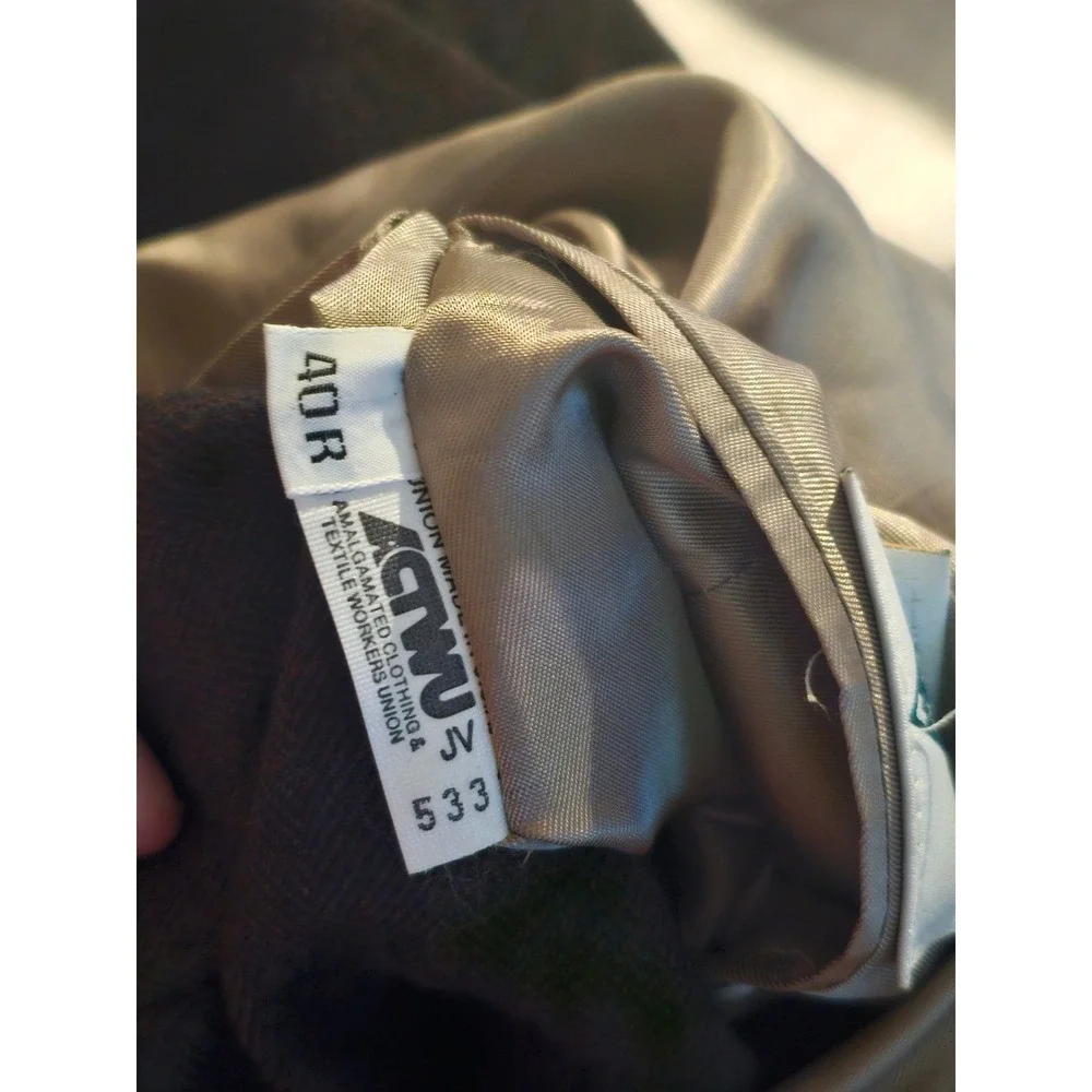 Austin Reed London Blazer 40R Brown‎ Herringbone Plaid Tailored in USA LL Bean